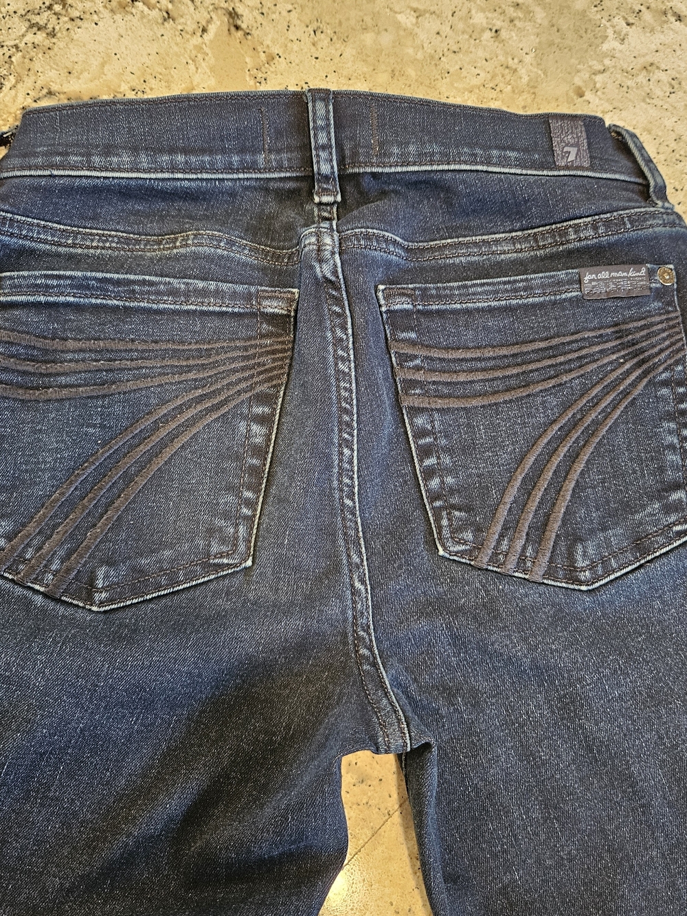Ladies 7 Seven For All Mankind Dojo 26x32 . Like Brand NEW. Black Blue Santiago